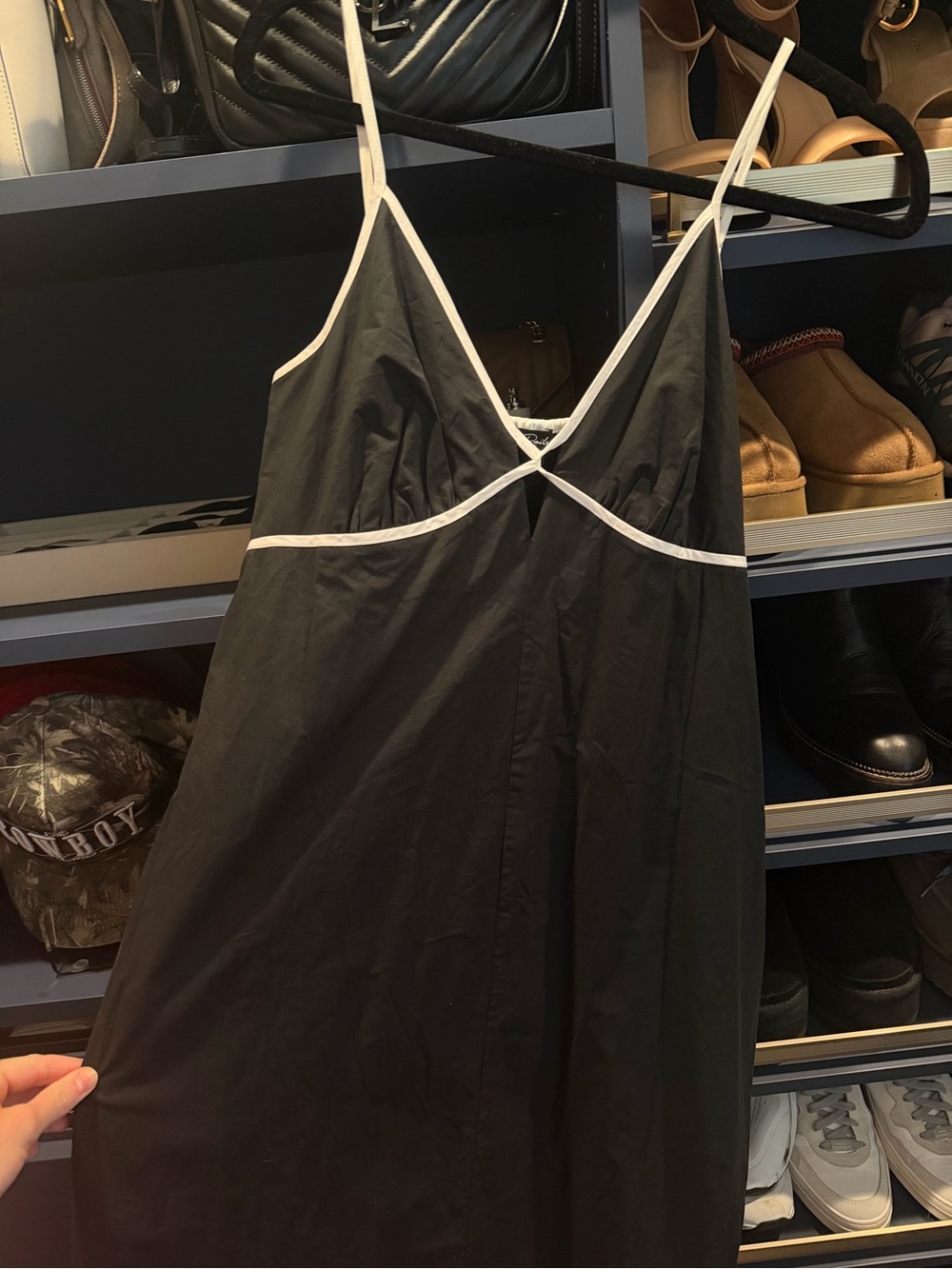 Rails Black Slip Dress with White Trim